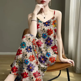 瑶珊清仓捡漏-2025夏新款民族风减龄遮肚妈妈背心吊带中长款连衣裙女 3D彩色花/1196 XL 建议105-120斤