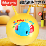 费雪（Fisher-Price）儿童玩具球宝宝感统训练跳跳羊角球45cm黄色带充气泵生日礼物礼品