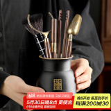 不拙茶道六君子套装功夫茶具配件茶夹子茶勺茶艺摆件茶具配件三件套 2-禅黑福运佛手茶道（5配件）