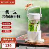 北鼎（Buydeem）泡茶随手杯 茶水分离家用耐高温玻璃杯便携办公水杯节日送礼 【燕麦白】随身带|茶水分离360ml