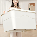 SPACEXPERT 衣物收纳箱车载塑料整理箱带轮外体积210L 80*58*46cm 白色1个装