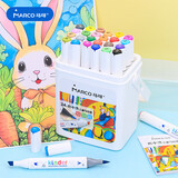 马可（MARCO）可水洗马克笔24色双头水彩笔画笔学生美术荧光记号笔文具手绘画礼物学生文具开学礼美术写生水彩笔
