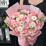 馨仪鲜花速递玫瑰向日葵康乃馨花束生日礼物全国同城配送 康乃馨粉玫瑰混搭花束