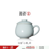 雅瓷「父亲节礼物」汝窑茶杯办公室陶瓷杯子带盖喝茶泡茶杯小青杯礼物 汝窑小青杯 340ml 1只
