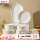 摩登主妇陶瓷盘子欧式创意浮雕碗盘套装简约菜盘餐盘家用餐具盘碟 北欧物语6.5英寸花瓣碗 明细见图二