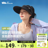 蕉下（beneunder）防晒帽子女黑胶空顶帽遮阳帽防紫外线遮脸太阳帽BM569黑