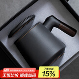 心去處陶瓷茶杯茶水分离杯简约男士泡茶杯带盖办公杯公司定制商务礼品 黑-陶哲茗过滤茶杯【礼盒装】