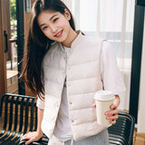 花田衣亩90%白鹅绒服马甲女2025新款秋冬季中式大衣内搭立领羽绒短款背心 白色 90%鹅绒马甲 M 推荐体重（100-115斤）