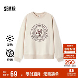 森马（Semir）[商场同款]女oversize发热抗菌2024冬季绣花抓绒上衣101724116004