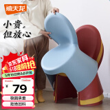 禧天龙塑料凳子家用加厚防滑福娃椅宝宝椅垫脚小板凳子石青色一个D-2123