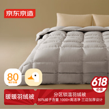 京东京造暖暖80%灰鸭绒分区锁温复合羽绒被子冬季被芯1400g填充 2x2.3m