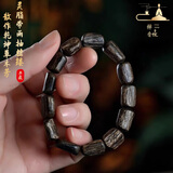 等妃天然芽庄绿奇楠真品越南老料原木沉香手串沉水随形手镯香木女男士 壹丨约6-13*19-21mm*10颗*8g
