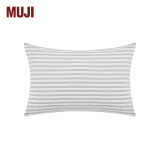 MUJI 棉天竺 枕套 床上用品枕头套单个装家用纯棉全棉 混浅灰色×混浅灰色条纹 3S 单只 48cm*74cm 用