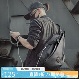 teemzone廷尊单肩包男休闲运动胸包复古潮流斜挎包时尚男包旅行小背包