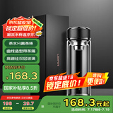 雷德夫（LEIDFOR）G22 双层玻璃杯男士 新款茶水分离茶杯水杯礼物 曜石黑 500ml