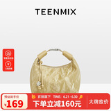 天美意（TEENMIX）女包牛皮饭盒包新中式手提包牛角包通勤斜挎单肩包生日礼物送女友