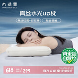 太湖雪真丝枕蚕丝枕头柔软 抗菌记忆棉护颈枕单人睡眠中低枕 8cm