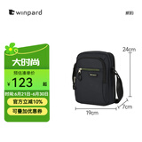 威豹winpard/威豹男包单肩包休闲斜挎包 时尚潮流男包日字包 黑色