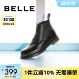 百丽时尚潮搭马丁靴男款冬季商场同款舒适真皮英伦风休闲靴92267DD0 黑色(6孔) 38 (240mm)