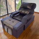 海天力足疗沙发按摩一体床电动足浴沙发采耳床洗脚美睫美甲台沐足泡脚修脚床洗浴中心休息躺椅 电动usb双拼深棕