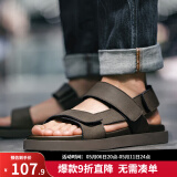 马登男士夏季新款凉鞋真皮软底防滑沙滩鞋休闲外穿轻便凉拖鞋 卡其色 44 (270mm)