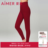 爱慕（Aimer）保暖裤女暖逸双层加厚高腰收腹长裤保暖秋裤AM738912 朱樱红JF0 S (160)