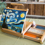 蒙玛特榉木桌面画架小画架素描画盒工具箱折叠油画架抽屉画架 V MCG0024（不含画板）