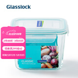 Glasslock韩国进口耐热钢化玻璃高筒保鲜盒汤粥碗微波炉加热燕麦杯 长高1000ml(蓝圈