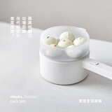 olayks立时小白锅电煮锅小电锅电热锅学生宿舍泡面电火锅智能多功能锅不粘锅一体式小电锅火锅电炒锅 2L 【机械款带蒸笼】