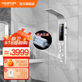 阿诗丹顿集成热水器花洒一体机 家用淋浴屏别墅酒店 即热式电热水器进水过滤智能变频恒温热水器 8500W 一体机身-变频恒温-进水过滤-理石白