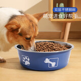 憨憨乐园狗碗大型犬水盆狗盆不锈钢碗宠物食盆中型犬喝水狗狗食碗猫碗饭盆