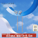 谢瑞麟（TSL）甜心系列18K玫瑰金耳线爱心耳钉耳环ins风精致63864