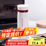 乐扣乐扣（LOCK&LOCK）不锈钢保温杯情侣学生水杯菲特旋转盖轻量杯450ml白红 LHC4131WR
