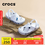 crocs卡骆驰洞洞鞋贝雅卡骆班轻便耐磨一脚蹬休闲鞋|205089 白/深蓝-126 45 (290mm)