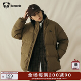 熊猫·本（ben.panda）春季新款工装羽绒服男潮流时尚立领加厚保暖户外休闲上衣多穿外套 卡其色（防泼水面料） S