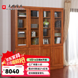 光明家具 实木书柜北美红橡木书架现代简约带门书架 63101 四门书柜