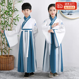 爱宝适儿童汉服六一男女童国学服夏古装中国风学生儿童节演出服三字经 如意拼接-广袖款 130