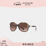 蔻驰（COACH）奥莱女士经典标志太阳眼镜墨镜 深咖啡色