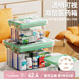 金隆兴家用医药箱小药箱急救箱药品收纳盒带锁医疗箱多层特大号