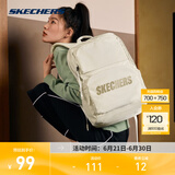 斯凯奇（Skechers）男女同款196家族双肩包电脑包学生经典百搭简约高中书包旅行背包 浅沙黄色/01LU 20-30升