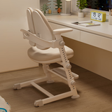 美好童年儿童学习椅家用可升降追背写字座椅青少年小学生坐姿矫正电脑椅子 【坐姿矫正】双背乳胶皮面杏色