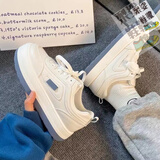 梨娑女生韩版原宿风夏季大头鞋港风日系百搭休闲鞋小白鞋布鞋 蓝白 单层 37