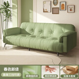 沐乐旭沙发折叠两用沙发床奶油风公寓出租房2025新款猫抓皮小沙发 果绿色【耐磨猫抓皮】 四人位 2m +2抱枕