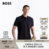 BOSS【520礼物】【100%棉 珠地布】男士夏高尔夫运动短袖Polo衫 402-深蓝色 L
