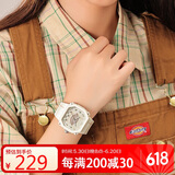 Dickies手表学生女表潮流撞色防水硅胶石英手表女生日礼物【米色】CL-571