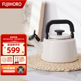 FUJIHORO 日本进口珐琅加厚烧水壶燃气 搪瓷热水壶防烫鸣笛平底日式泡茶壶 【现货已到】白色 2.1L