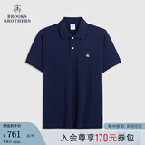 布克兄弟（BrooksBrothers）男夏季金羊刺绣珠地网眼修身短袖Polo衫 4004-藏青色 M