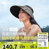 蕉下（beneunder）女士百褶贝壳黑胶防晒帽遮阳帽子女太阳帽防紫外线空顶帽BM56124