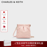 CHARLES&KEITH迷你菱格流浪包单肩斜挎双肩包包女包生日母亲节礼物CK2-60782390 粉红色Pink S