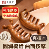 中稳堂 小海豚按摩梳头部经络梳面部耳刮按摩棒提拉面部按摩眼周放松颈椎多功能宽齿梳经络按摩檀木梳